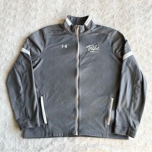 William & Mary Jacket Womens Large Gray Full Zip Basketball Spell Out Tribe W&M